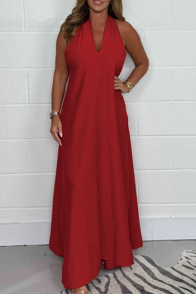 Women's Flowy T-Back Maxi Dress by Cefactum.com