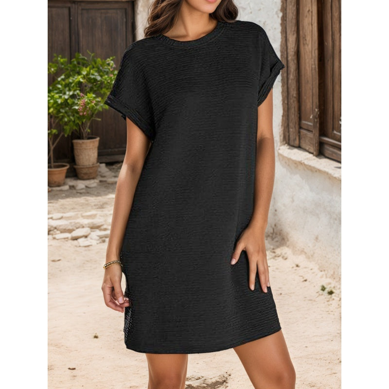 Women's Relaxed Roll Sleeve Pocket Dress | cefactum.com