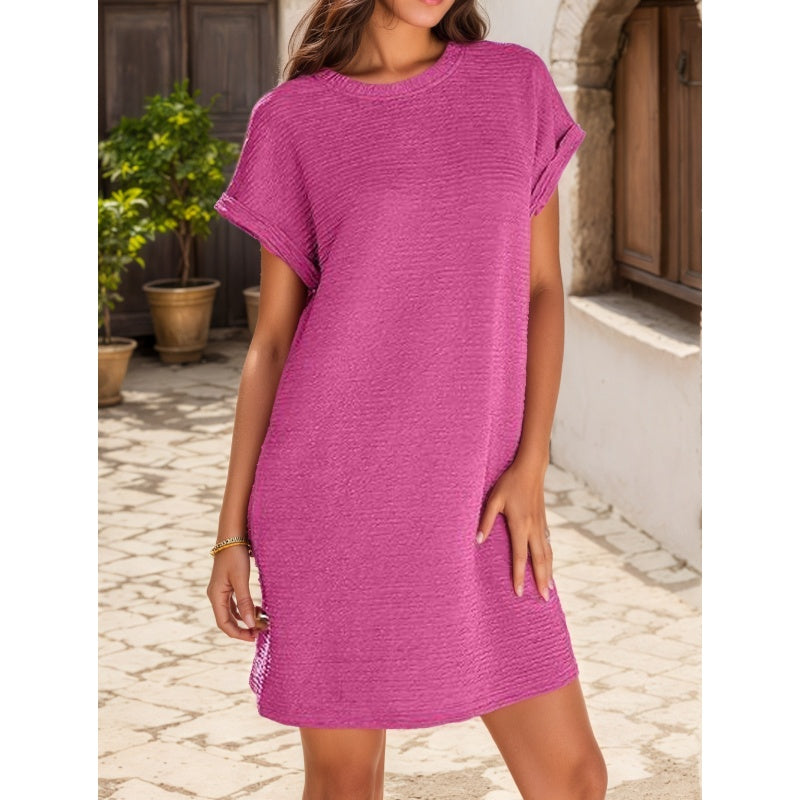 Women's Relaxed Roll Sleeve Pocket Dress | cefactum.com