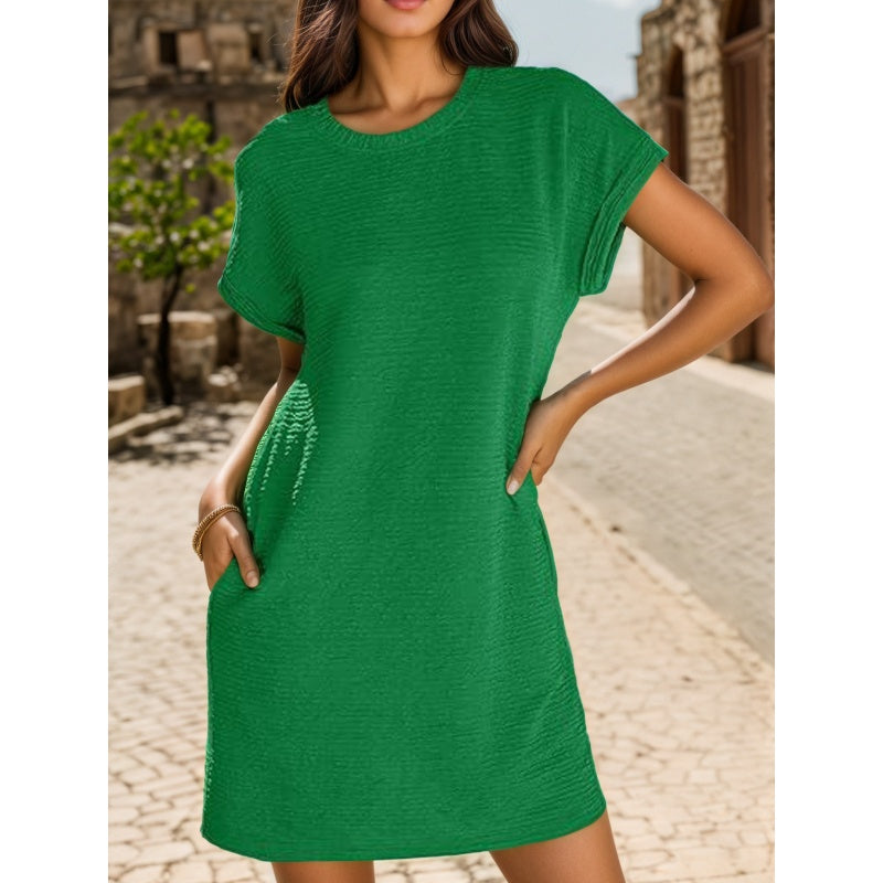 Women's Relaxed Roll Sleeve Pocket Dress | cefactum.com